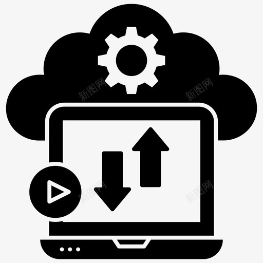 云计算技术云计算云下载svg_新图网 https://ixintu.com 云计算 技术 下载 上传 数据传输 商业 金融 图标