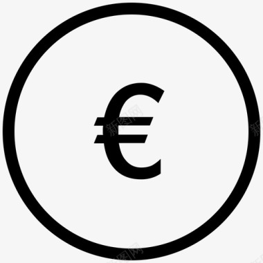 欧元硬币商业现金图标