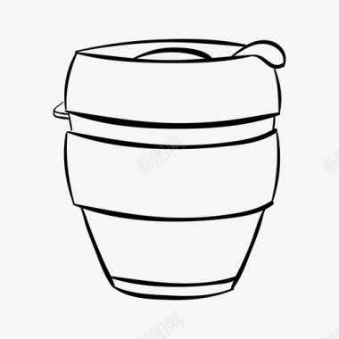 可重复使用的杯子环保的杯子环保的咖啡杯图标
