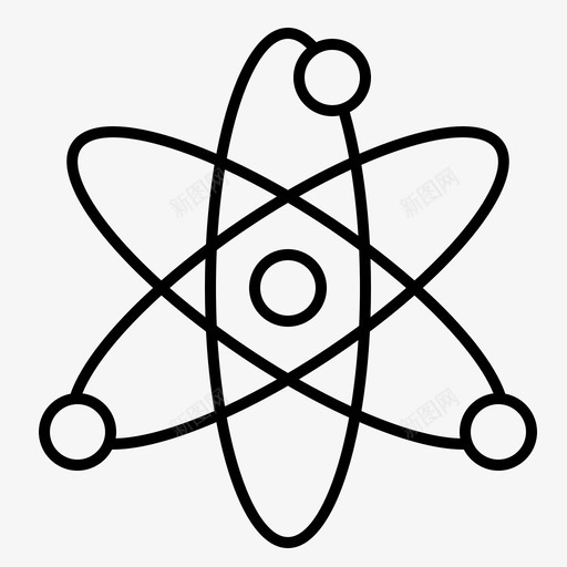 atom学习阅读svg_新图网 https://ixintu.com 学校 学习 阅读 图标 细线