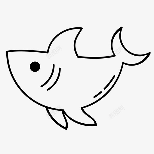 鲨鱼鱼大白鲨svg_新图网 https://ixintu.com 鲨鱼 大白 鲨巨 齿龙 捕食 食者 鲸鱼 海洋 图标