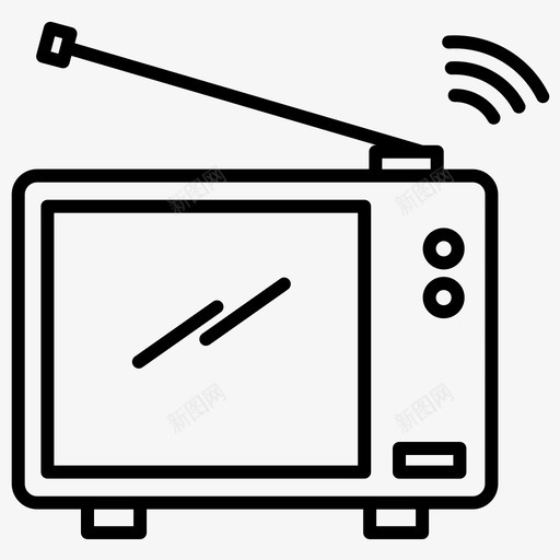 电视设备电子svg_新图网 https://ixintu.com 电视 设备 电子 电视网 网络 技术 加粗 粗线条