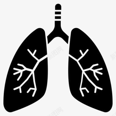 人肺向量支气管人体器官图标