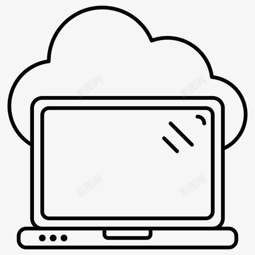 云设备云计算云笔记本电脑svg_新图网 https://ixintu.com 设备 云计算 笔记本 电脑 服务 技术 搜索引擎 优化 网络 络线 向量