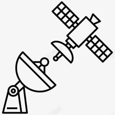 卫星通信通信技术抛物面天线图标