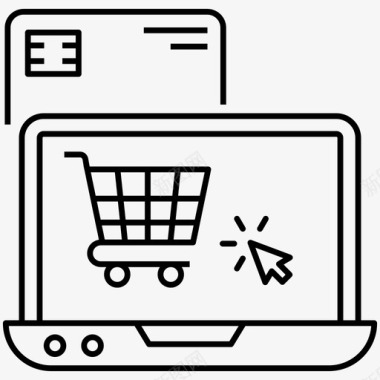网上购物数字购物电子商务图标