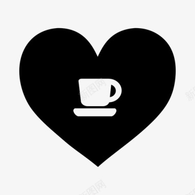 咖啡爱好者杯子心图标