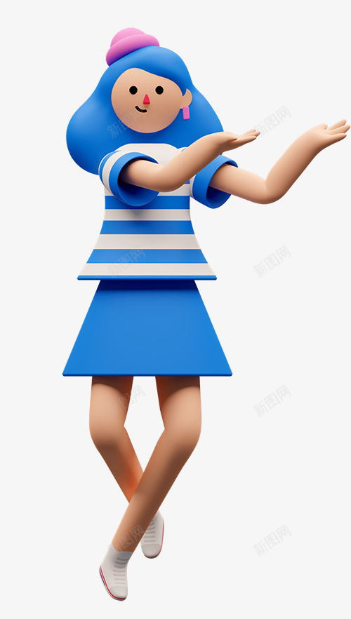 3D卡通美女插画图png免抠素材_新图网 https://ixintu.com 卡通 美女 插画 画图