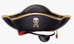 复古黑色海盗帽子素材