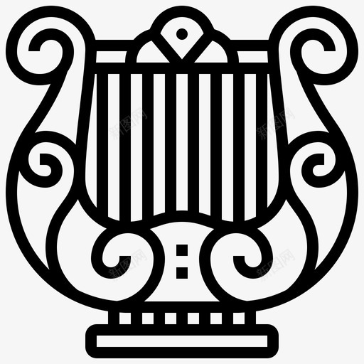 竖琴古董古典svg_新图网 https://ixintu.com 竖琴 古董 古典 乐器 音乐 古琴
