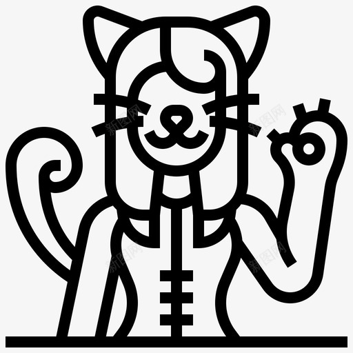 鬼猫魔鬼女孩svg_新图网 https://ixintu.com 鬼猫 魔鬼 女孩 地狱 怪物