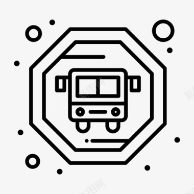 公交公共标志加粗线图标