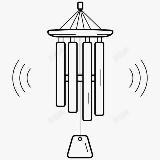 风铃家铃声svg_新图网 https://ixintu.com 风铃 风铃家 铃声 金属管