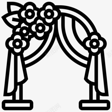 婚礼拱门仪式装饰图标