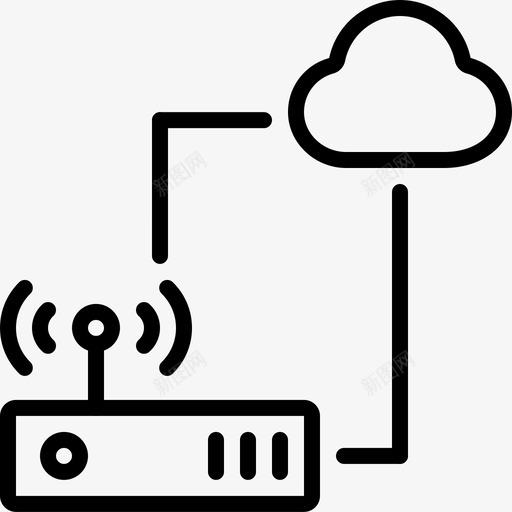 路由器云热点互联网svg_新图网 https://ixintu.com 路由器 云路 热点 互联网 网络 无线 使用 线路