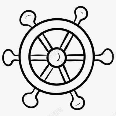 船舵船控制器船轮图标