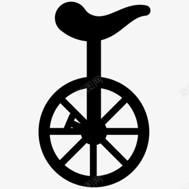 独轮车自行车旋转轮图标