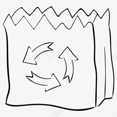 回收袋垃圾袋废物管理图标