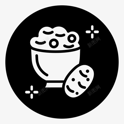 土豆泥碗食物svg_新图网 https://ixintu.com 感恩节 土豆 泥土 泥碗 食物 第一天 黑色 填充 减去 前面