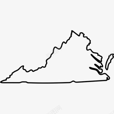 弗吉尼亚州美国地图图标