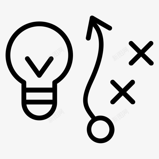 战略商业计划想法svg_新图网 https://ixintu.com 商业 计划 战略 想法 灯泡 解决方案 划行 图标