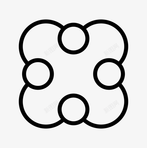 四连接网络svg_新图网 https://ixintu.com 网络 连接 四核 四重奏 对称 圆形 团块