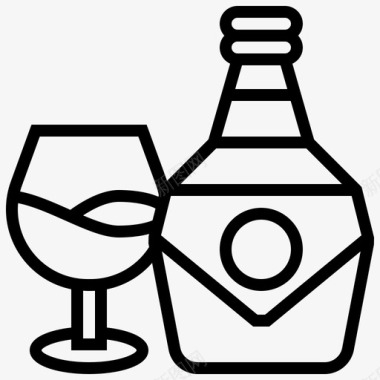 白兰地酒瓶白酒图标