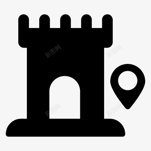 城堡位置位置标记位置指针svg_新图网 https://ixintu.com 位置 地图 城堡 标记 指针 定位器 别针 导航 符号 图标