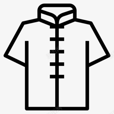 传统衬衫中式服装图标