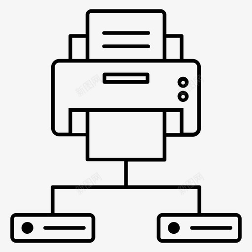 网络打印机传真机印刷机svg_新图网 https://ixintu.com 网络 打印机 传真机 印刷机 通信 图标