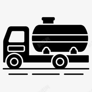 油罐车运输字形矢量图标图标