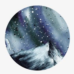 手绘未来科技科幻线框宇宙时光太空星球设计插图素材