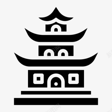 寺庙建筑中国图标