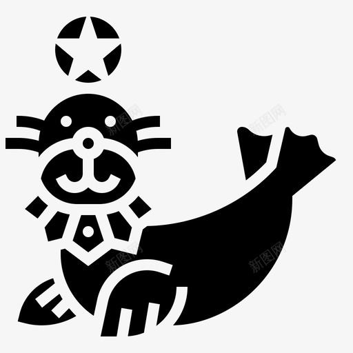 海牛动物马戏团svg_新图网 https://ixintu.com 海牛 马戏团 动物 海豹 元素 雕文