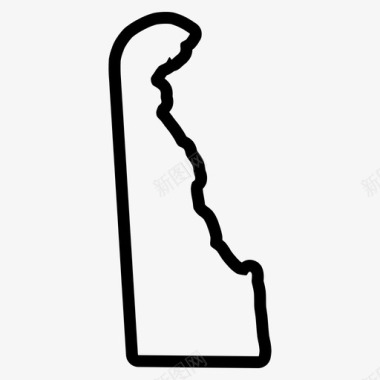 特拉华州地图州图标