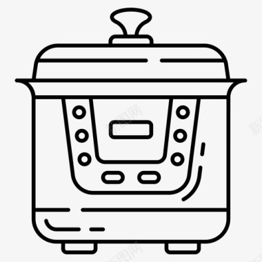 蒸煮全能压力锅蒸煮锅炊具图标