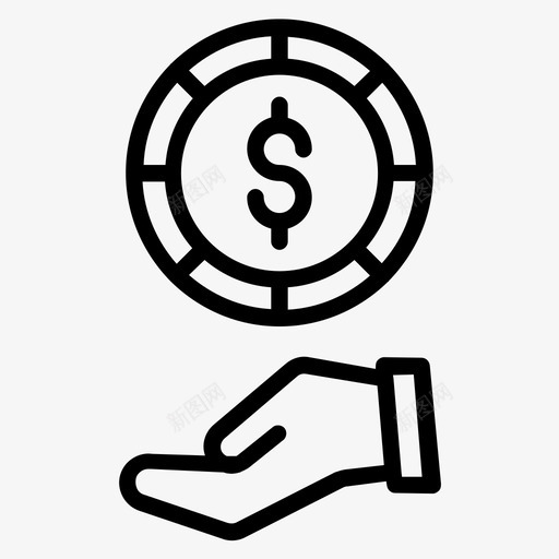 收入硬币投资svg_新图网 https://ixintu.com 投资 收入 硬币 钱付款 付款 退款 线图 图标