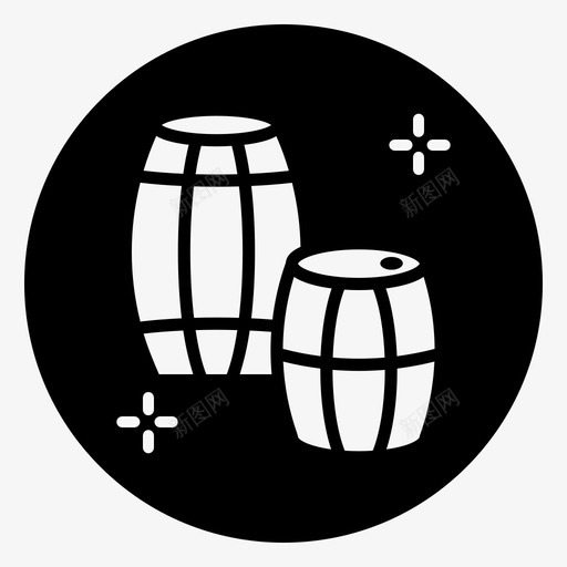 酒桶葡萄酒商店svg_新图网 https://ixintu.com 酒桶 葡萄酒 商店 感谢 第一天 黑色 填充 减去 前面