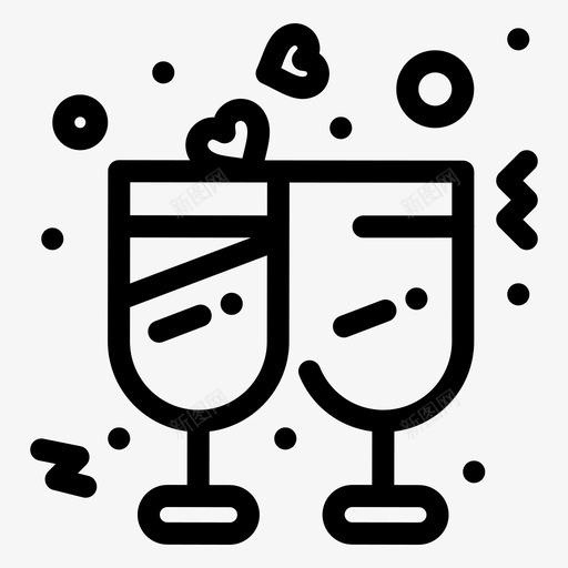 香槟酒杯结婚svg_新图网 https://ixintu.com 香槟 香槟酒 酒杯 结婚 婚宴 情人节 大胆