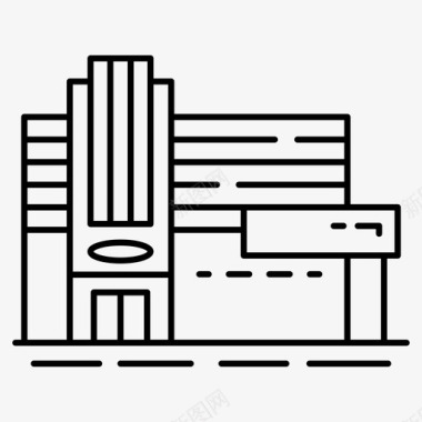 办公中心建筑总部大楼图标
