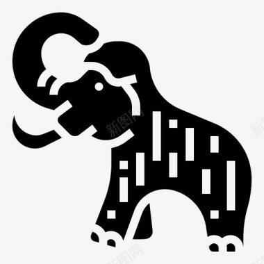 猛犸象动物象牙图标