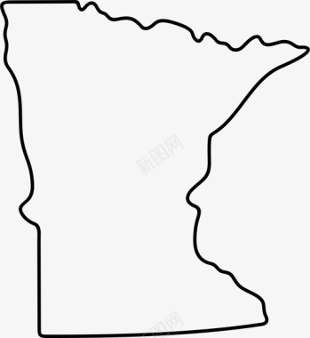 明尼苏达州美国地图图标