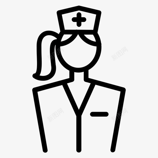 护士医疗保健医疗保健专业人员svg_新图网 https://ixintu.com 医疗保健 护士 专业人员 医务人员 医疗 线路 图标