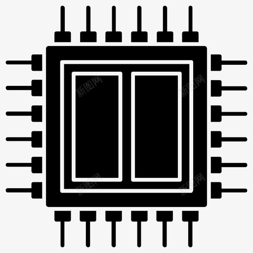 双核计算机芯片双cpusvg_新图网 https://ixintu.com 芯片 双核双 核计 计算机 双双 微处理器 处理 单元 电子 电器 字形
