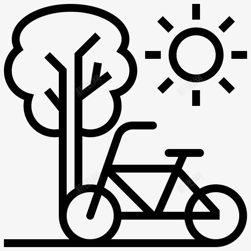 公园自行车运动svg_新图网 https://ixintu.com 公园 自行车 运动休闲 树木 度假 线路