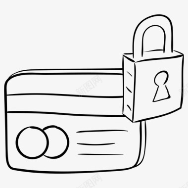 安全借记卡银行卡锁卡保护图标