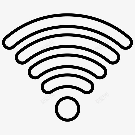 wifi信号宽带网络互联网连接svg_新图网 https://ixintu.com 信号 网络 连接 宽带 宽带网 网络互联 互联网 无线网络 通信 轮廓 向量