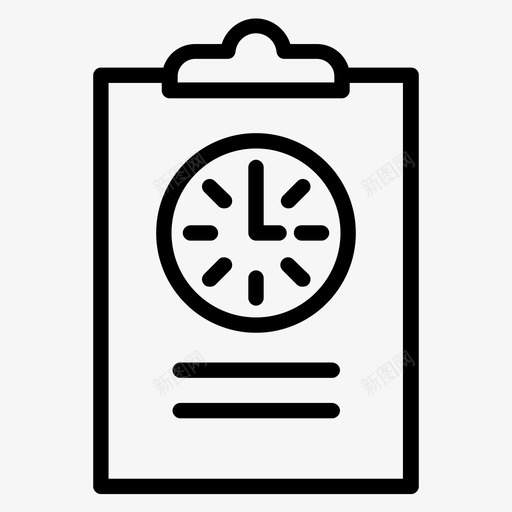 时间日志时钟时间管理svg_新图网 https://ixintu.com 时间 日志 时间管理 时钟 卡个 线图 图标