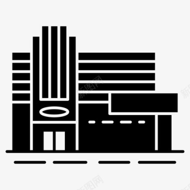 办公中心建筑总部大楼图标