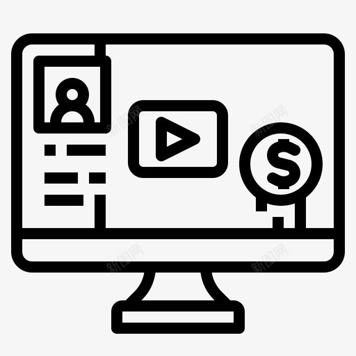 youtube商务电脑svg_新图网 https://ixintu.com 商务 在线 电脑 个性